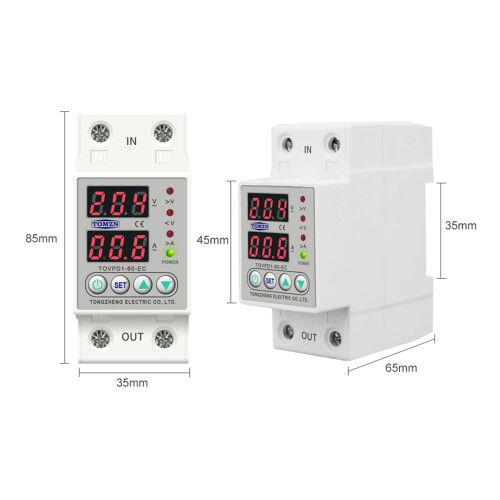 Din Rail Dual Display Protective Device Protector Relay 40A 220V 230V 2