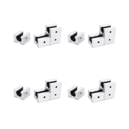 4 x SBR12UU 12mm Linear Motion-Router Lager Fester Block, Silber