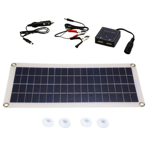 1X 8W Dual USB/DC Flexible Solar Panel Auto Batterie Ladung Camping 1