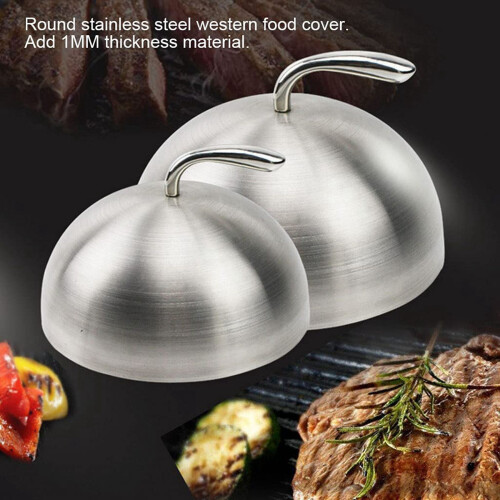 1Pcs 24cm Edelstahl Steak Abdeckung Teppanyaki Dome Gericht Deckel Hause 1