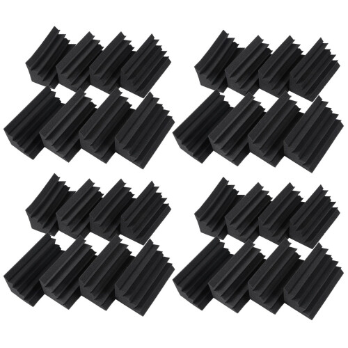 Akustická stěnová pěna Trap Black 4,6 x 4,6 x 9,5 palce (8 ks, černá)