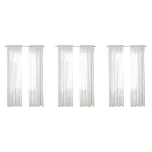 Window White Sheer Curtains 90 Inches Long 2 Panels