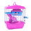 Gaiola para hamster com claraboia e casa de duas camadas rosa 4