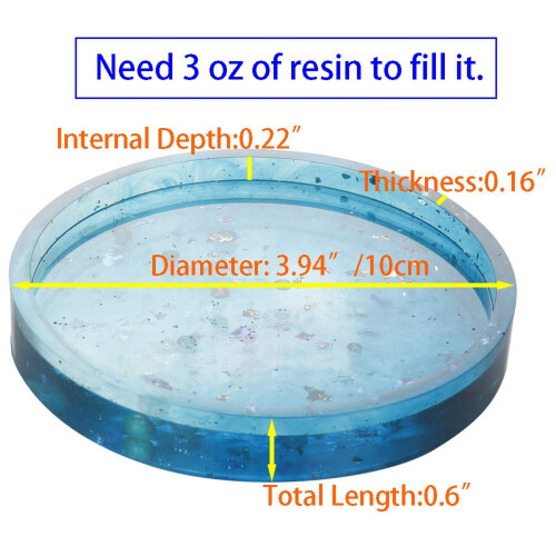 Pacote com 4 moldes de silicone para porta-copos redondos grandes, diâmetro 3,94 polegadas/10 cm 2