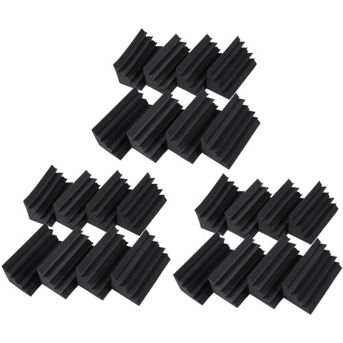 Akustická stěnová pěna Trap Black 4,6 x 4,6 x 9,5 palce (8 ks, černá)