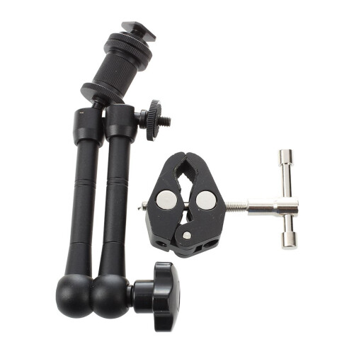 Speilreflekskamera Magic Arm Dobbel Hot Shoe Kulehode Klips Skjermbrakett 1