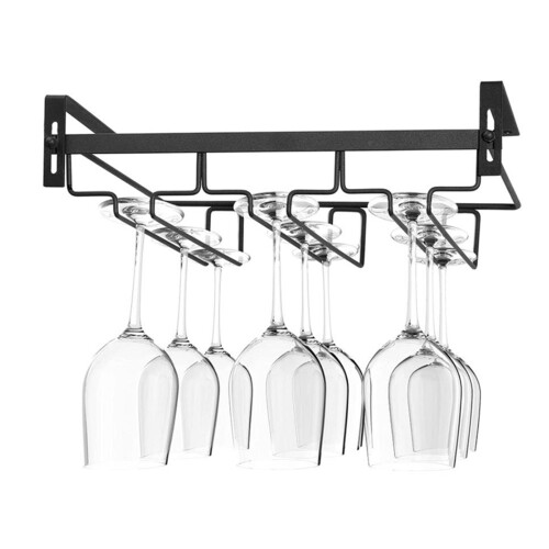 2x vinglassstativ, 3 rader glassholder i metall til bar 2