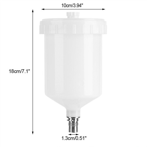 3X 600Ml Plastic Hvlp Paint Cup Pot for Sata Sprayer Cup Connector 1