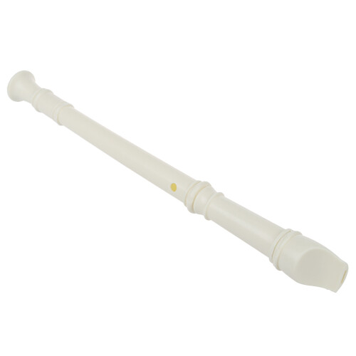 Students Creamy White Plastic 8 Holes Flute Recorder w Cleaning Stick 1