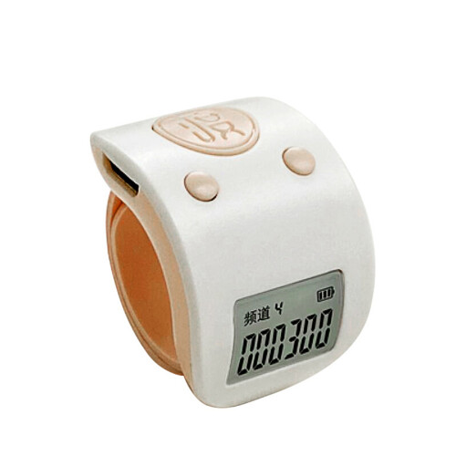 Mini contador eletrônico de dedo digital LCD com anel de mão - branco 1