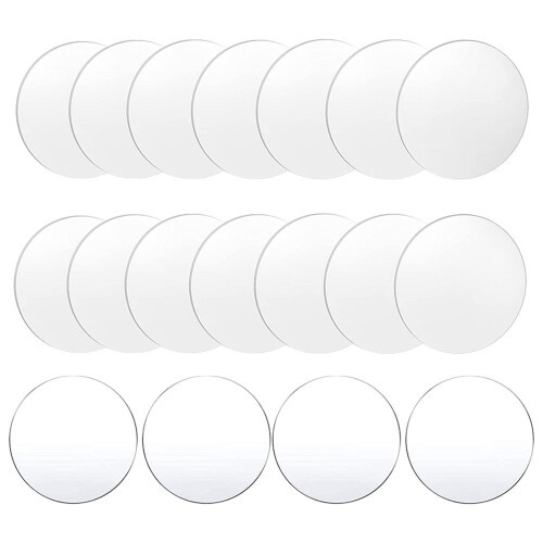 Disco de acrílico transparente com 18 peças, folha de acrílico circular de 4 polegadas 2