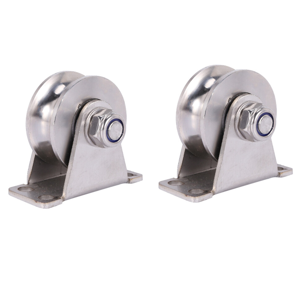 1Pack U-Type Stainless Steel Pulley Block Mute Bearings Groove 4851216649585