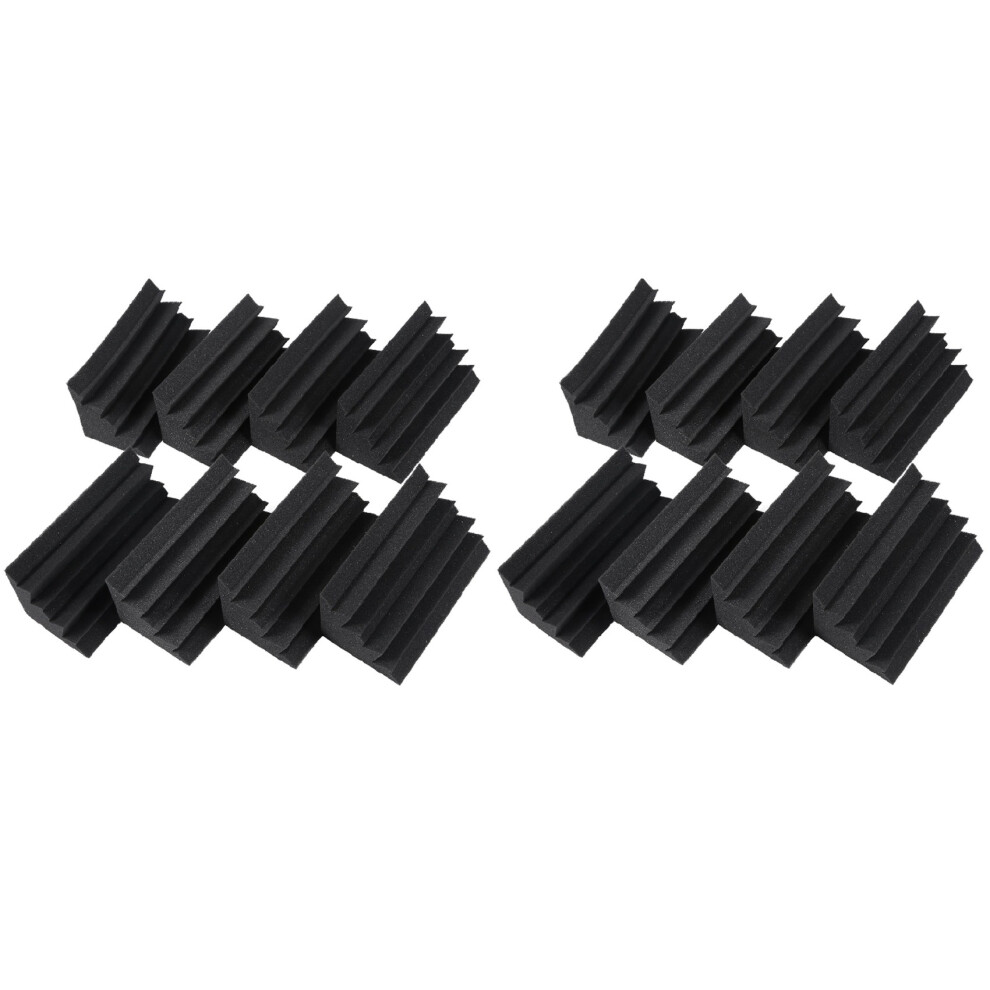 4.6 In X 4.6 In X 9.5 In Black Trap Acoustic Wall Foam (16Pcs, Black) 4851216662089