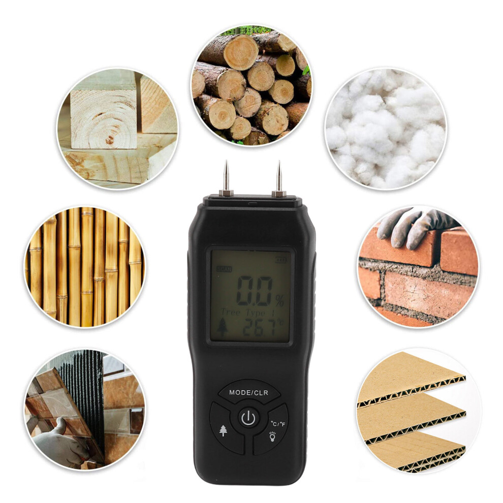 Digital Wood Moisture Meter Highly Accurate Portable Wood Humidity Tester For Building Material Paper 9351319748468
