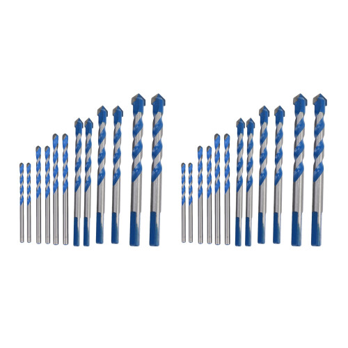 12 Pcs Masonry Drill Bits Set 3mm to 12mm Carbide Twist Tips