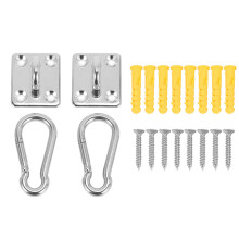 4 Sets Of Suspended Ceiling Wall Mount U-Shaped Hooks Multi-Function Hammock Hammock Hook Metal Base Plate with Hook