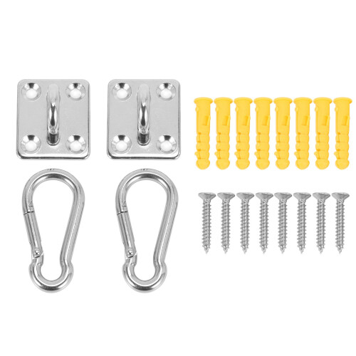 4 Sets Of Suspended Ceiling Wall Mount U-Shaped Hooks Multi-Function Hammock Hammock Hook Metal Base Plate with Hook