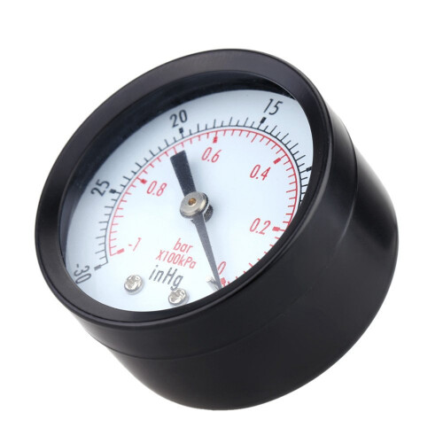 - -30 inHg 0 - -1 bar Mini dial vacío manómetro Doppelskala Schwarz 1