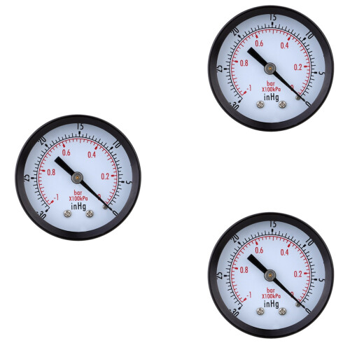 - -30 inHg 0 - -1 bar Mini dial vacío manómetro Doppelskala Schwarz