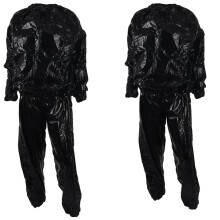 Tuta da sauna per dimagrimento e fitness resistente, nera, XL