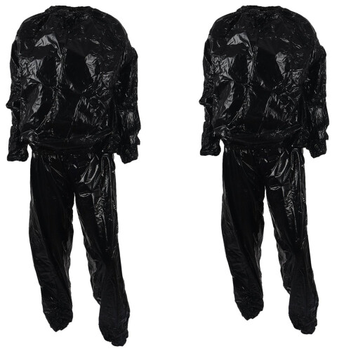Tuta da sauna per dimagrimento e fitness resistente, nera, XL