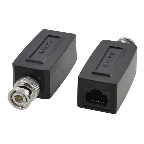 Ζεύγος πομποδεκτών Coax BNC RJ45 UTP Cat5 με ενεργό βίντεο Balun 1