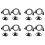 (6 Pack) 2Pin Advanced D Shape Clip-Ear Ptt Headset Earpiece Mic 1