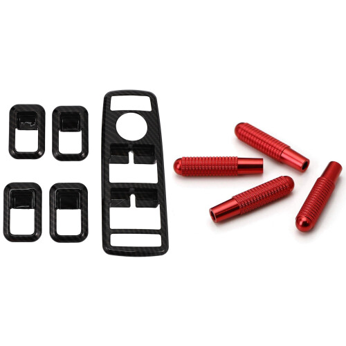 5x Door Window  Cover for   W204 & 4Pcs Bolt- Replace Door Lock Knobs for  (W117 C117 X156) 2
