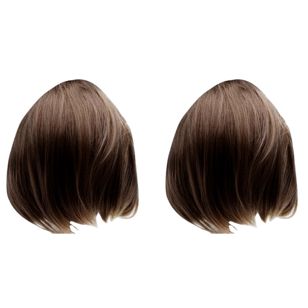 Nincs Mã¡Rka Unisex Brown Short Straight Bob Wigs Brazilian Wigs Color