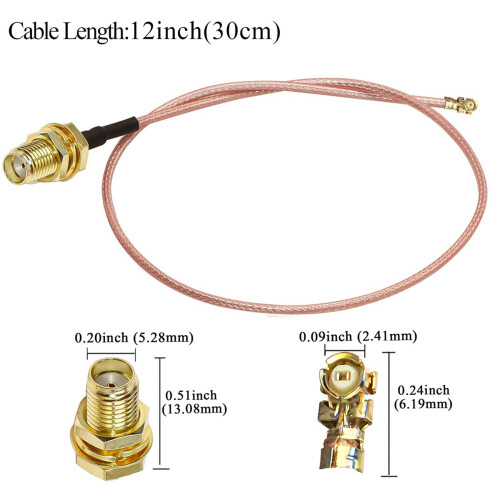 10 cables conectores SMA hembra a UFL/U.FL/IPX/cable flexible 2