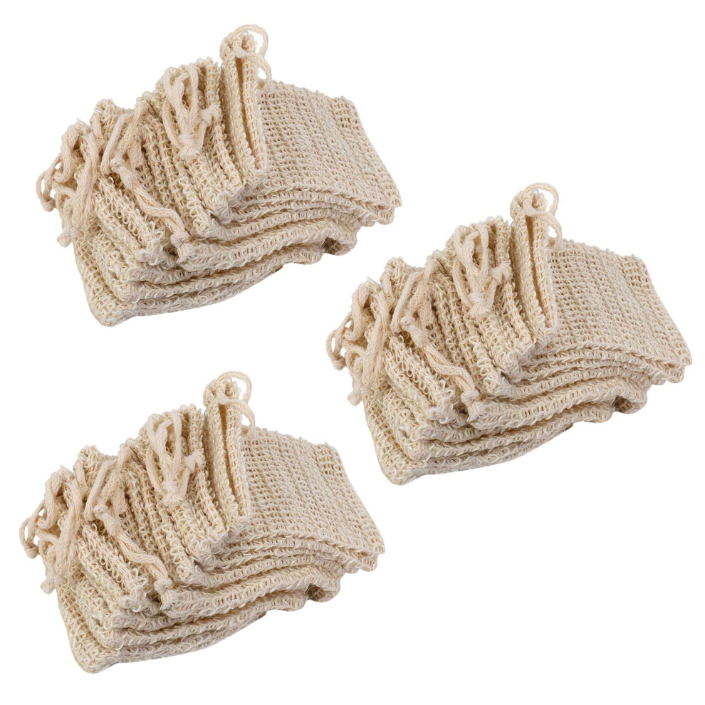 10 Pack Natural Sisal Soap Bag Exfoliating Soap Saver Pouch Holder