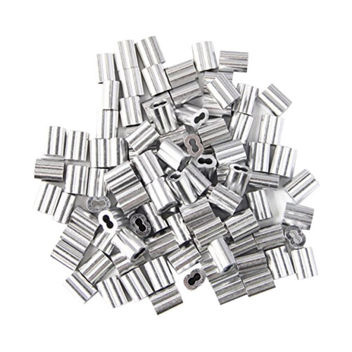 120x aluminiums krympeløkkemuffe til 2 mm diameter stålwire 1