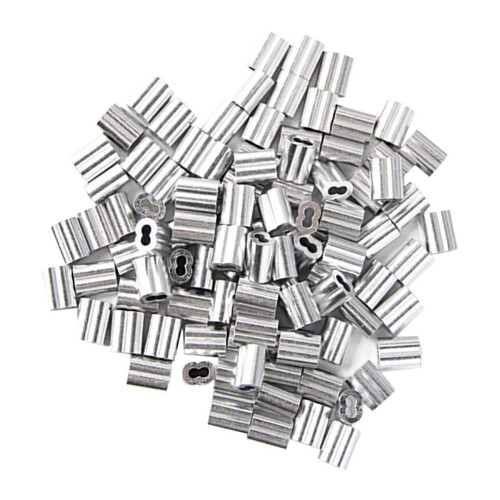 120x aluminiums krympeløkkemuffe til 2 mm diameter stålwire 2