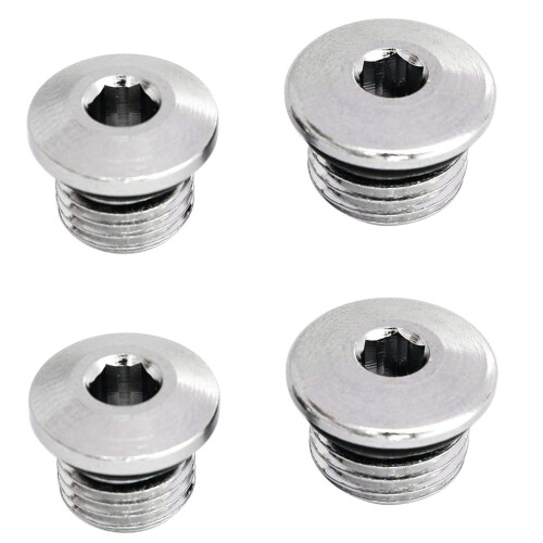 4x högtrycksportplugg och 3/8 tums lågtrycksportplugg