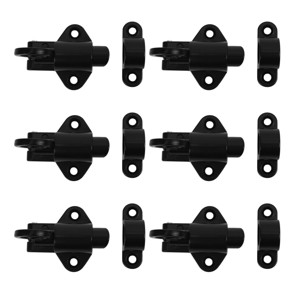 Aluminum Alloy Automatic Window Spring Door Bolt Latch, Black 4851216617522