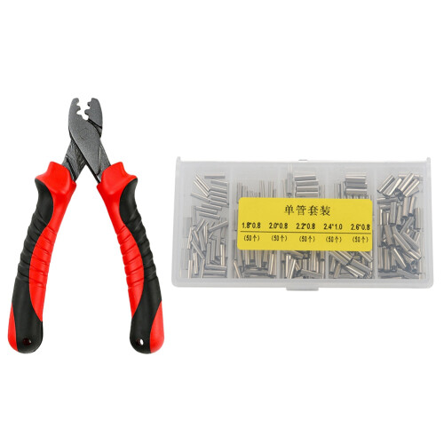 Juego de 250 cables de pesca con manguito de engarce simple
