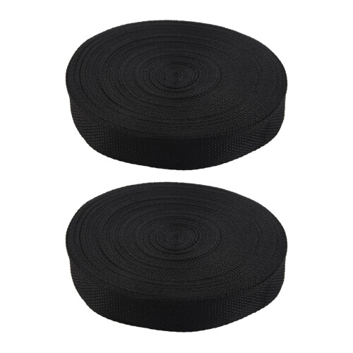 25mmx20m Roll Nylon Tape Strap For Webbing Bag Strapping Belt- Black