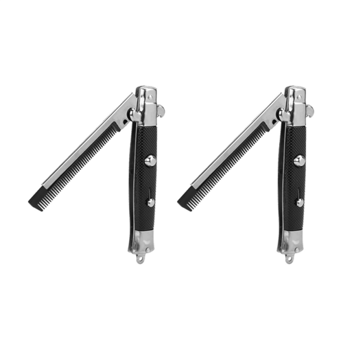 Stainless Steel Hair Beard Comb Hairstyling Tools Switch Combo Pocket 2