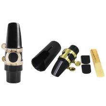 Coussinets de bec pour saxophone soprano avec capuchon en métal et boucle, noir