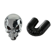 1 Pcs Punk 3D Skull Skeleton Badge Sticker Cool Decal & 1 Pcs Car Turbo Cold Air Intake System Hose Pipe Tube