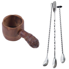 3 Pcs Extra Long Stainless Steel Mixing Spoons Spiral Pattern Bar