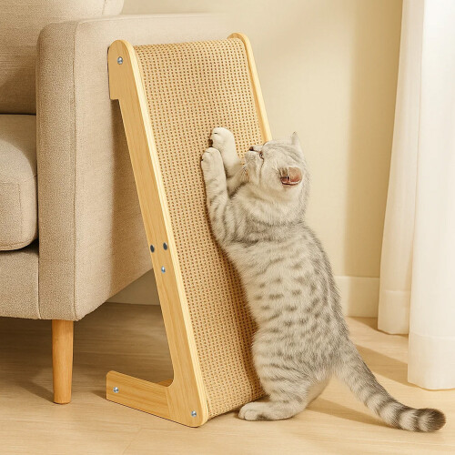 Dual-Use Sisal Cat Scratcher Large L Shape Scratch Pad for Cats