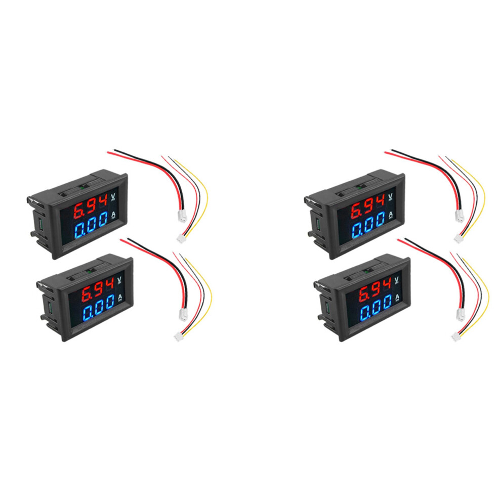 2Pcs Ammeter Dc 100V 10A Amp Voltage Current Meter Tester 4852508272597