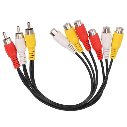 Βύσμα Splitter Audio TV Προσαρμογέας βίντεο DVD Καλώδιο AV 2
