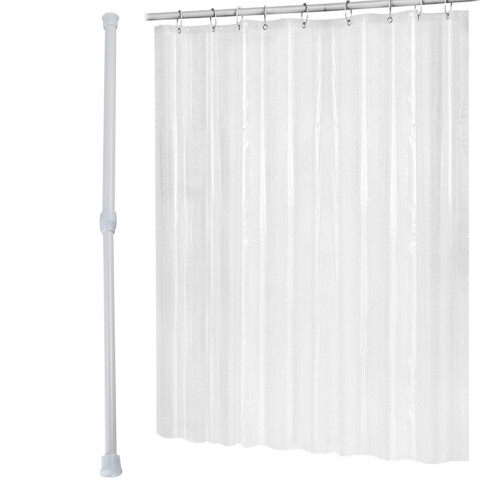 Bară de duș telescopică, bară telescopică, bară de duș, albă, 30-50 cm 1