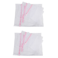 Set of 4 Coarse Mesh Laundry Bag with Zip Closure