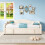 Beige 3ft Upholstered Daybed (90x190cm), Velvet Sofa Bed with USB 3
