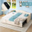 Beige 3ft Upholstered Daybed (90x190cm), Velvet Sofa Bed with USB 6
