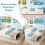 Beige 3ft Upholstered Daybed (90x190cm), Velvet Sofa Bed with USB 8