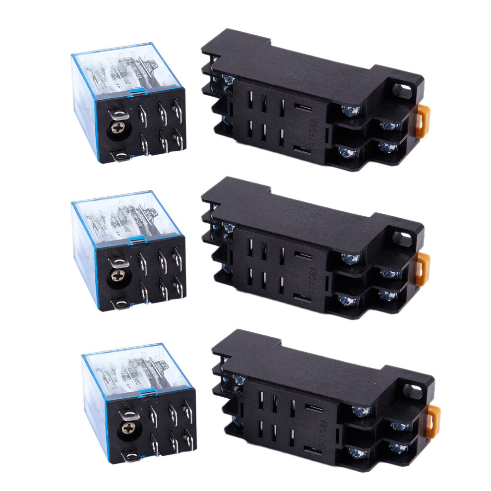 12V Dc Coil Power Relay Dpdt Ly2nj Jqx-13F 10A Ptf08a Socket Base 4852508293660